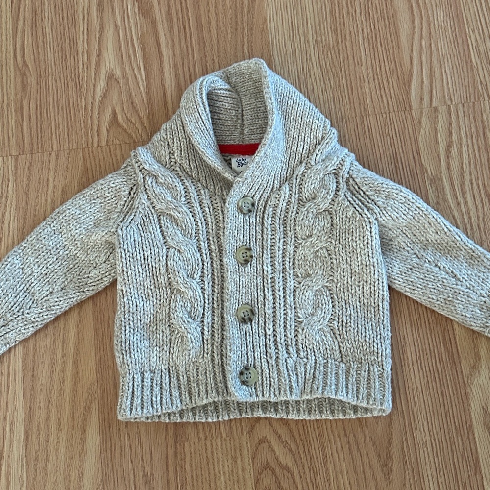 Baby B’gosh Tan White Cable Knit Sweater